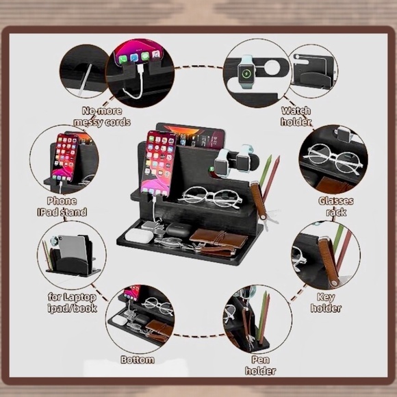 NWT Bamboo Organizer for Phone/iPad/Tablet/Personal Items - Picture 8 of 12